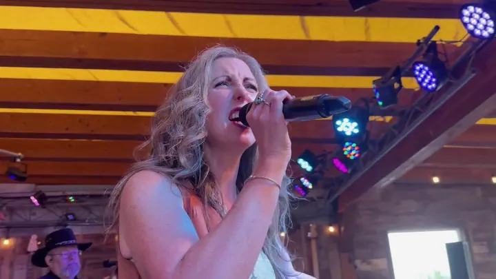 Lead singer close up at the mic