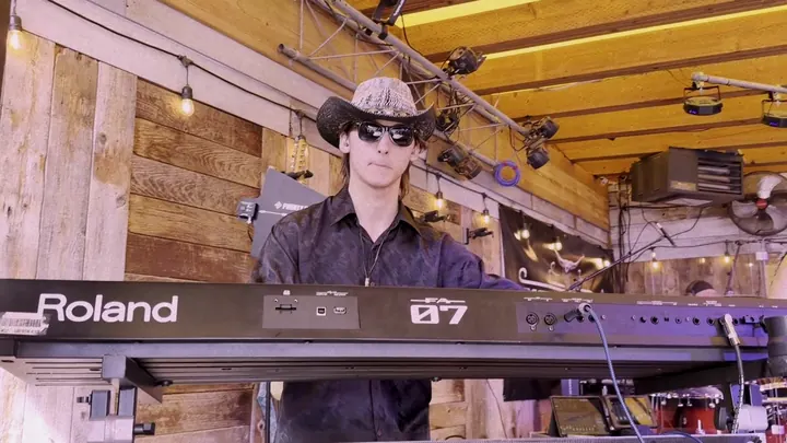 Keyboard player at the Roland